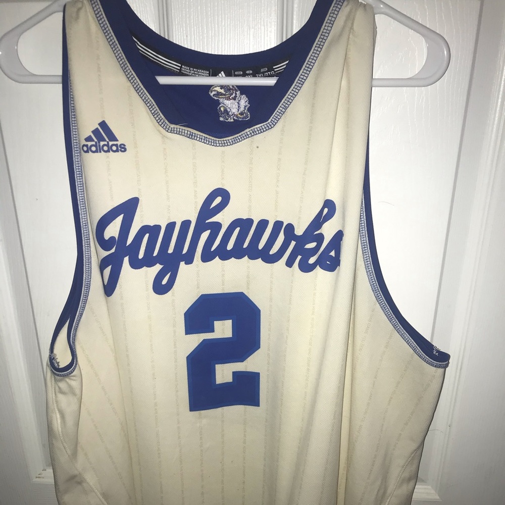 Kansas Jayhawks 2014-15 cream retro jersey 2xl